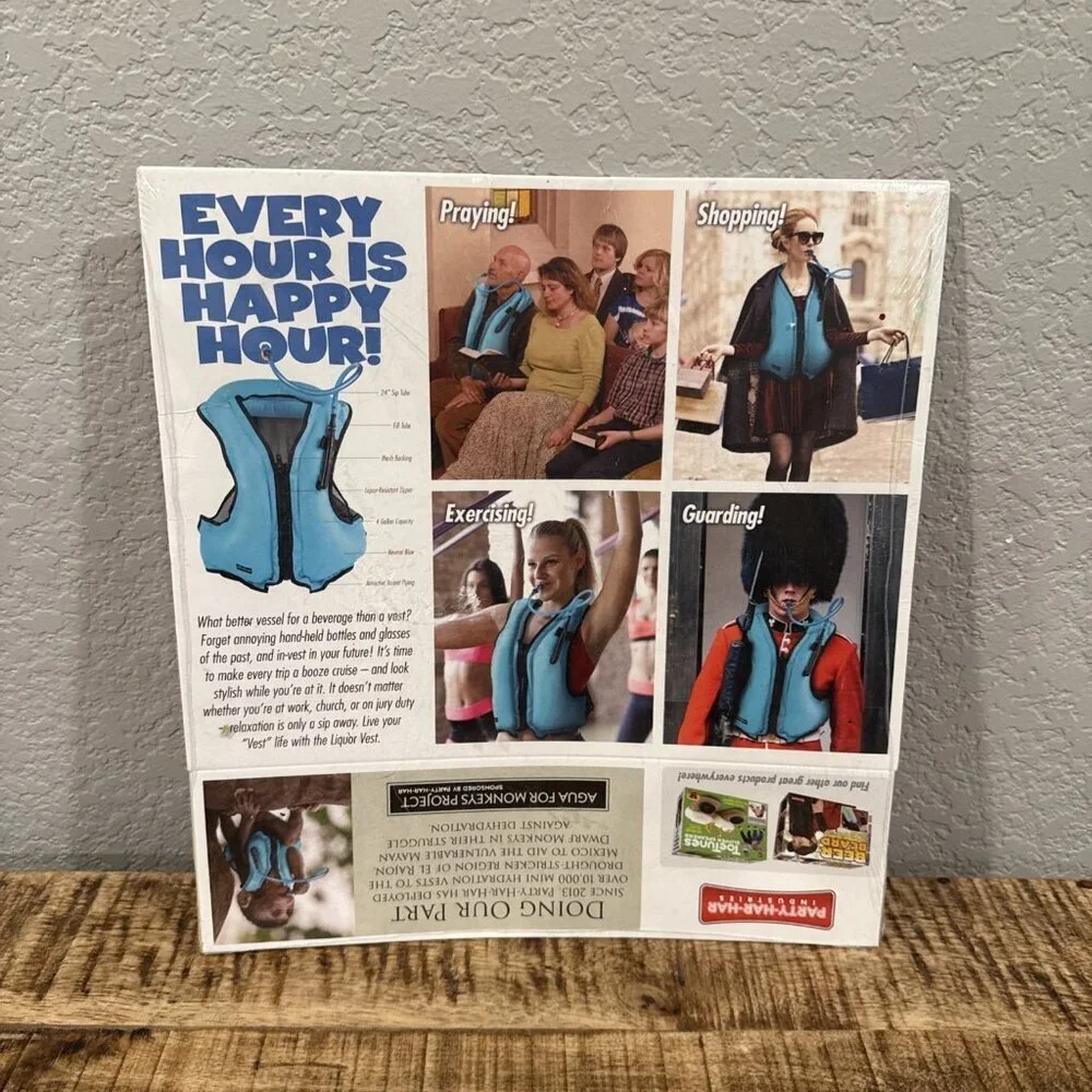 Liquor Vest Prank Gift Box Fake Packaging Present Booze Beer Lover Drinker